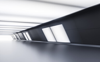 Empty tunnel with futuristic style, 3d rendering.