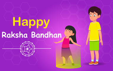 Obraz premium Brother and sister of raksha bandhan, happy raksha bandhan, happy rakhi