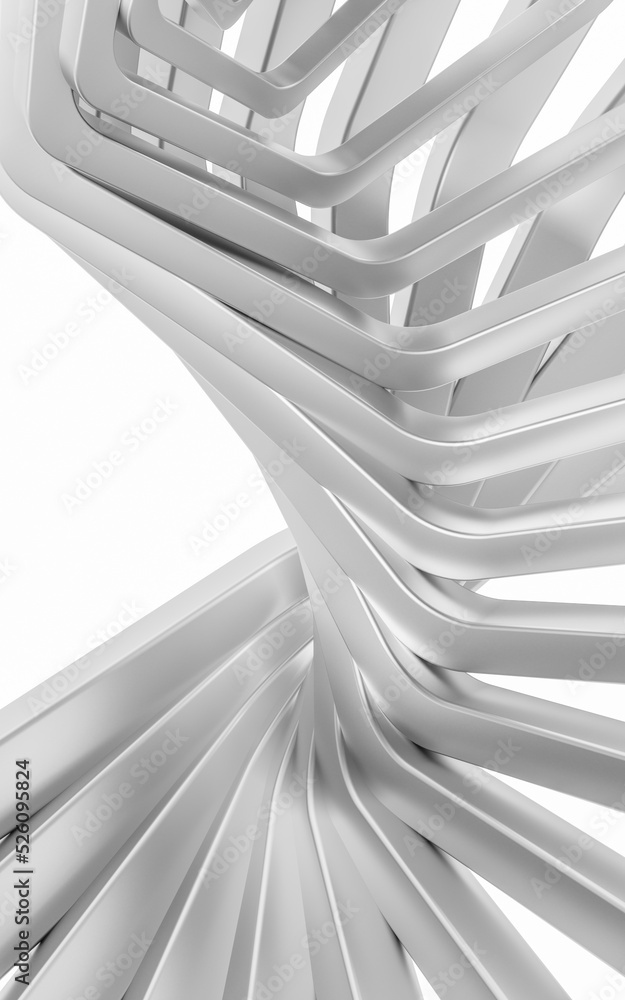 Aufkleber metal frame with hexagonal shape, 3d rendering.