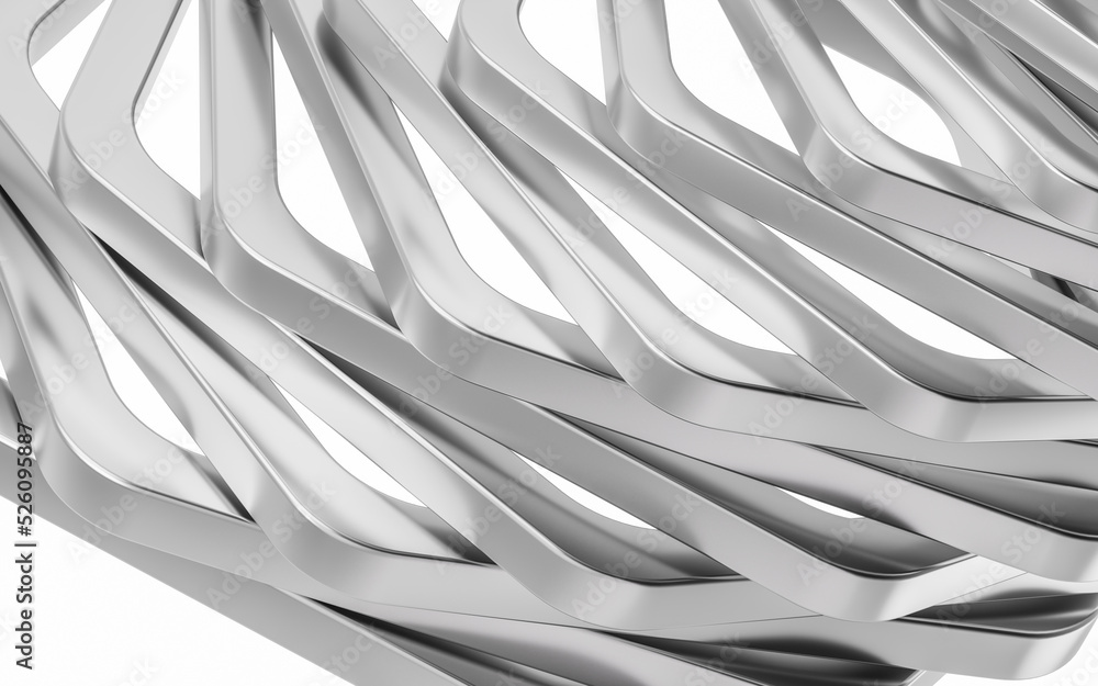 Poster metal frame with hexagonal shape, 3d rendering.