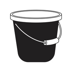 Bucket line icon vector symbol sign