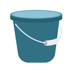 A blue green bucket pail vector illustration