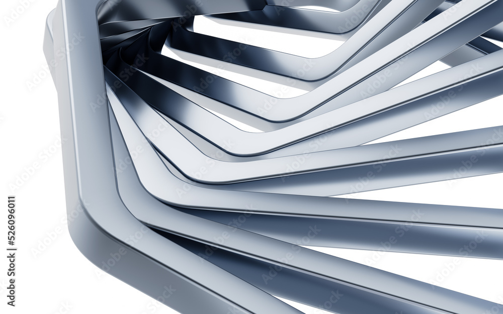 Poster metal frame with hexagonal shape, 3d rendering.