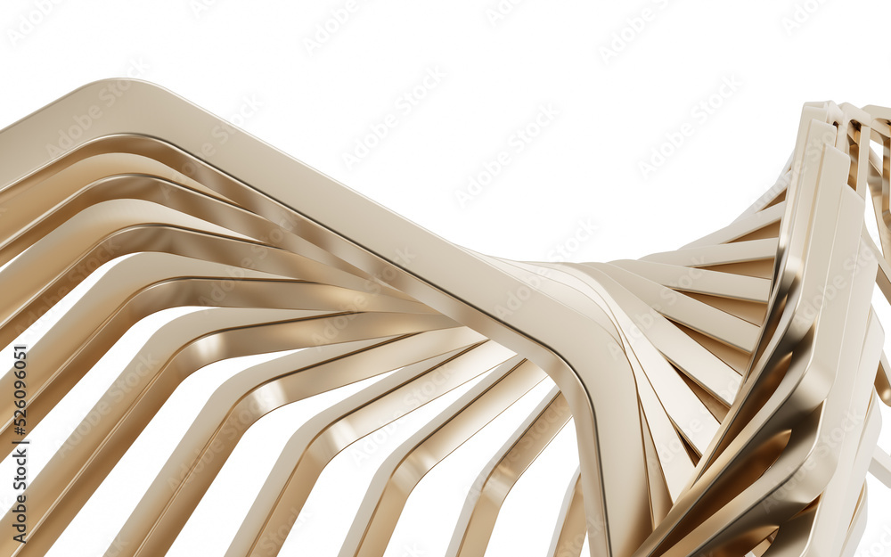 Poster metal frame with hexagonal shape, 3d rendering.