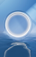 Bright room with water inside, 3d rendering.