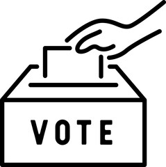 Hand putting paper in the voting box.