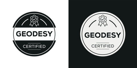 Fototapeta na wymiar Creative (Geodesy) Certified badge, vector illustration.
