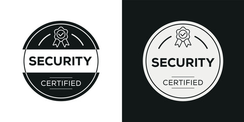 Fototapeta na wymiar Creative (Security) Certified badge, vector illustration.