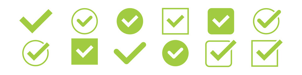 Check mark icon simple flat design