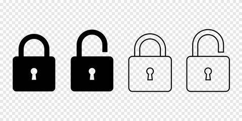 Lock icon set simple design