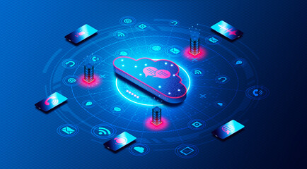 Communications Platform as a Service Concept - CPaaS - 3D Illustration