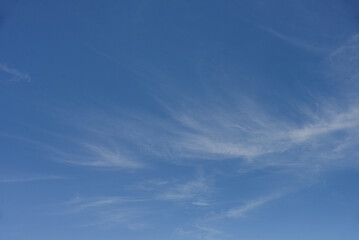 blue sky with cirrus clouds
