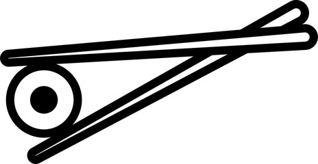 Chopstick with sushi.