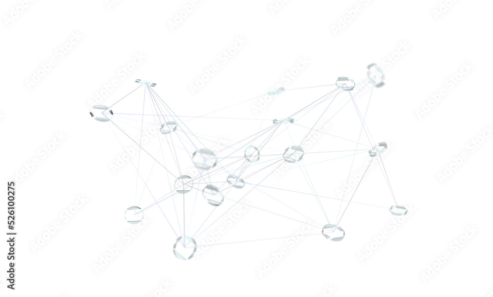 Wall mural telecommunication concept with abstract network structure