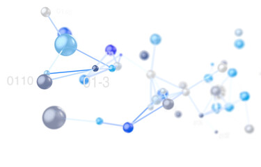 Obraz premium Global network. Blockchain. 3D illustration. Neural networks and artificial intelligence. Abstract