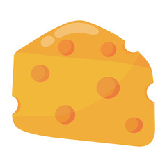 Cheese cheddar piece slice block icon.