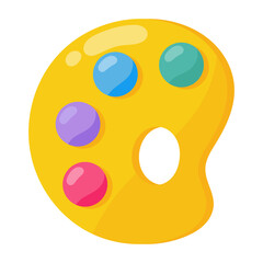 Fototapeta premium Art Palette Icon with Color Paints.