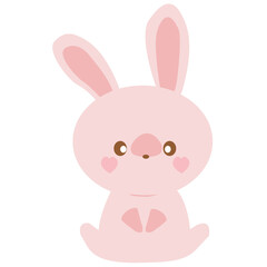 pink rabbit on a white background