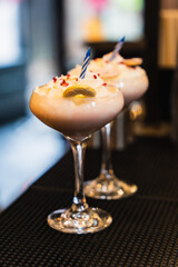 anniversary cocktails with candle on top