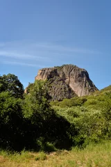 Foto op Canvas landscape with mountain and blue sky with clouds, Araruna, Pb, Paraíba, Brazil, brazilian trails, travels in brazil, northeastern brazil, natural landscapes, brazilian natural landscapes © liligluck