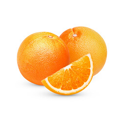 Fresh orange isolated on white background