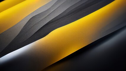 Draped metal plate with yellow color. 3D render of grey steel texture with yellow color. Industrial backdrop. Fabric material wallpaper. Clean mordern chrome background.