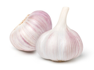 Isolated garlic. Raw garlic isolated on white background, cut out