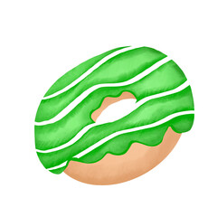 green chocolate donut illustration
