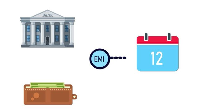 Loan Repayment with easy Monthly installments paying mortgage animation