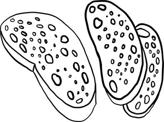 doodle freehand sketch drawing of bread. 