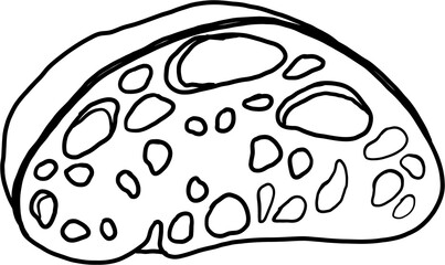 doodle freehand sketch drawing of bread. 