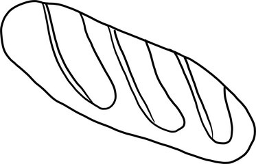 doodle freehand sketch drawing of bread. 