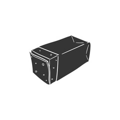 Cheese Bar Icon Silhouette Illustration. Food Vector Graphic Pictogram Symbol Clip Art. Doodle Sketch Black Sign.