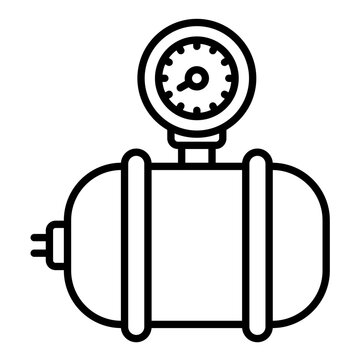 black outline air tank pressure gauge clip art preview