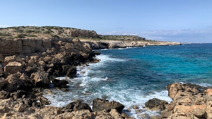 Fototapeta na wymiar The Mediterranean sea picturesque coast. Cyprus. Ayia Napa