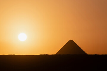 view on Great Pyramid of Giza at sunrise