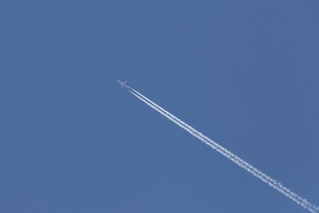 aircraft flying in a clear blue sky