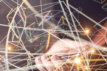 communication network  digital workforce 3d