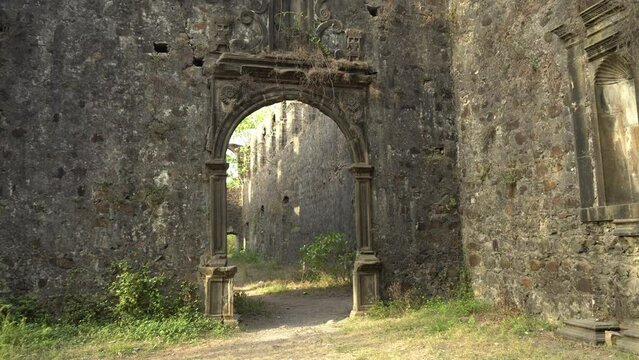 Historical Ruined structure at Vasai Fort, Mumbai, India