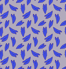 Seamless colorful floral pattern of leaves
