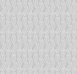 Seamless monochrome floral pattern with leaves
