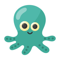 Cartoon octopus icon.