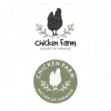 chicken silhouette vector for chicken farm logo