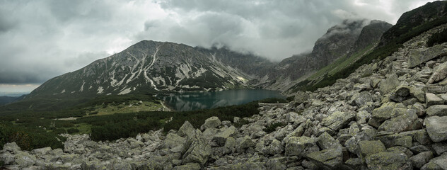 Hala Gąsienicowa and Czarny Staw (Black Pond) in polish Tatra