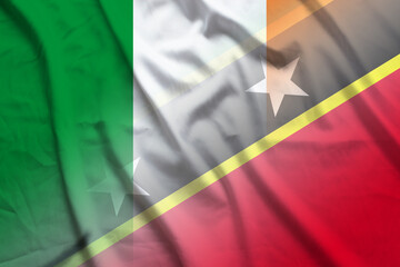 Ireland and Saint Kitts and Nevis official flag international negotiation KNA IRL