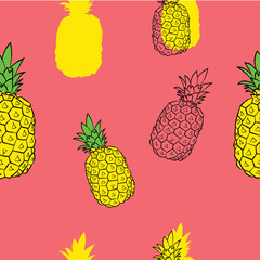 Seamless pattern of pineapple