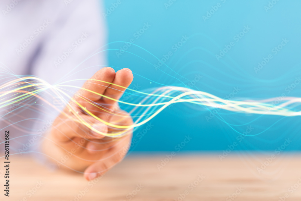 Poster Abstract network of physical devices on the Internet using a network connection with statistics numbers 3d illustration