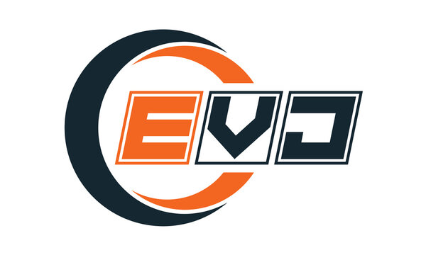 EVJ three-letter circle logo design. custom font logo vector template | abstract logo | word mark logo | letter mark logo | business logo | minimalist logo | font logo |