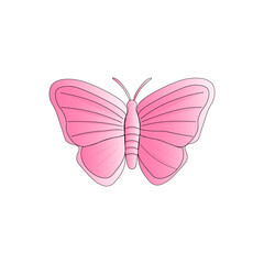 Butterfly logo vector pink color simple design