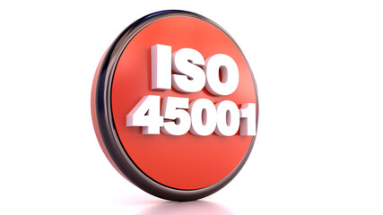 ISO 45001 3d text render